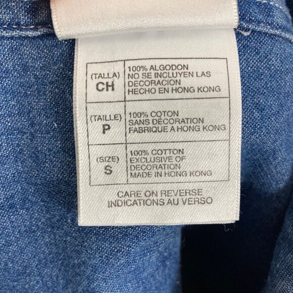 VTG Disney Store Winnie The Pooh & Friends Embroidered Denim Shirt Womens Small - Picture 5 of 7